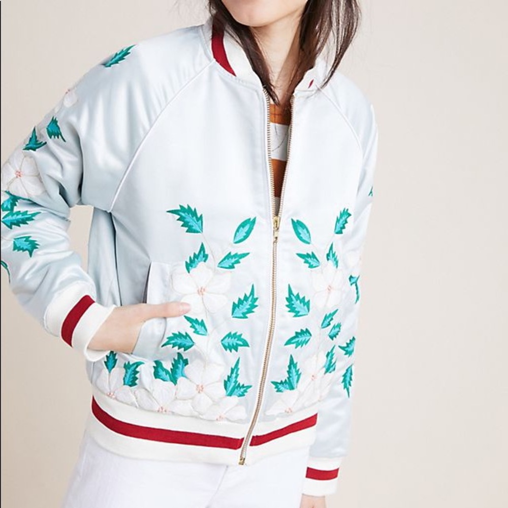 Anthropologie Antik Batik Embroidered Bomber- NWT